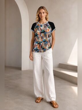 Balenciaga Archive Resort 2011 Graphic Top Nicolas Ghesquière Sz 38 (4-6)